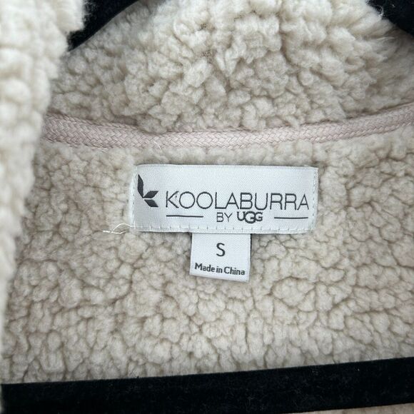 KOOLABURRA By UGG Brown Cream Sherpa Super Soft Open Cardigan Sweater Size Small - Picture 5 of 6